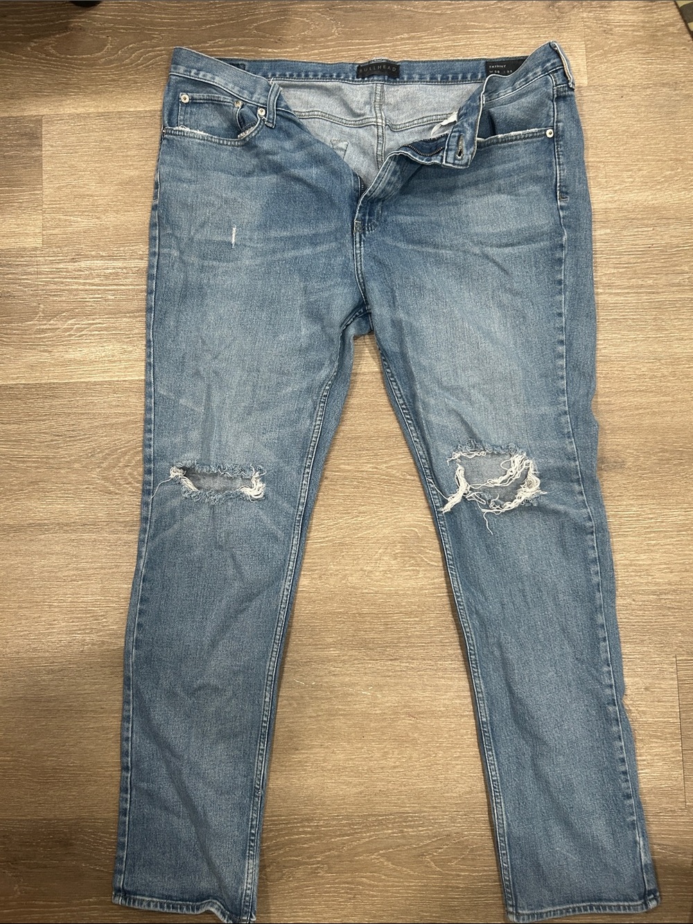 Skinny Distressed Men's Jeans - Light Blue
